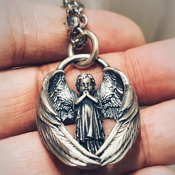 Last Day Promotion 50% - Praying Angel Pendant Necklace - You are my angel.