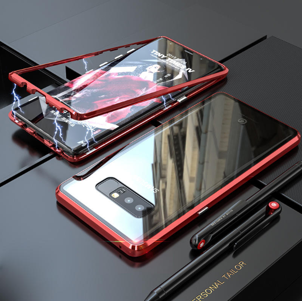 Magnetic Adsorption Transparent Tempered Glass Two side Glass Cover Phone Case For Samsung Note8/Note9/S8/S8Plus/S9/S9Plus