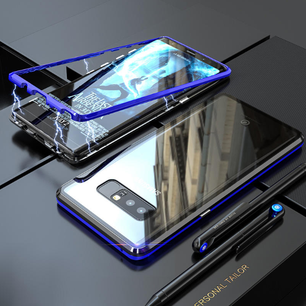 Magnetic Adsorption Transparent Tempered Glass Two side Glass Cover Phone Case For Samsung Note8/Note9/S8/S8Plus/S9/S9Plus