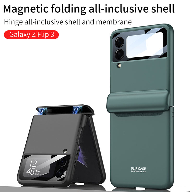 Magnetic All-included Shockproof Plastic Hard Cover For Samsung Galaxy Z Flip3 Flip4 5G