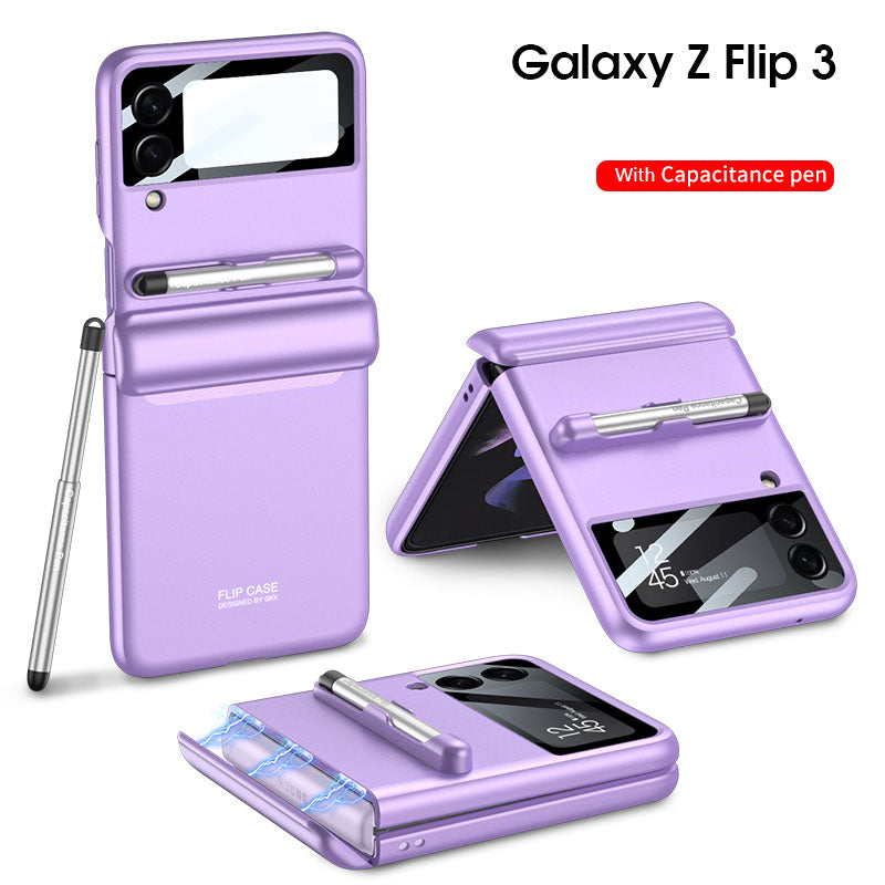 Magnetic All-included Shockproof Plastic Hard Cover For Samsung Galaxy Z Flip3 Flip4 5G