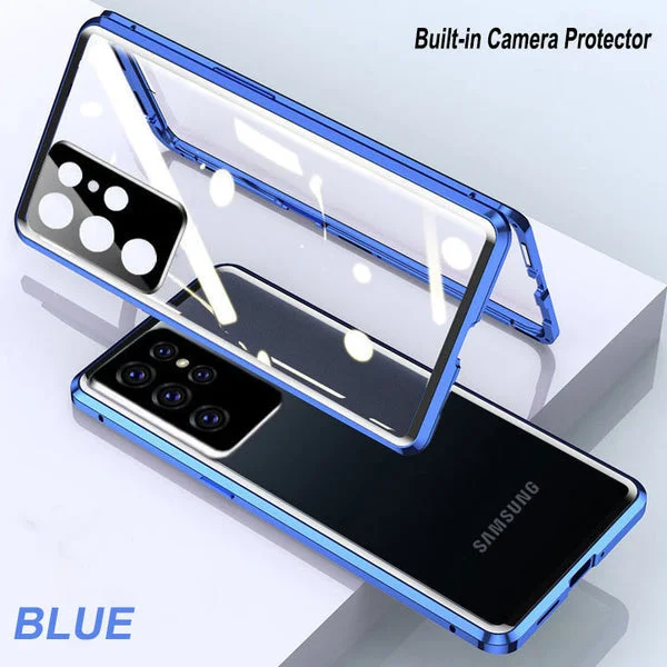 Magnetic Tempered Glass Double-sided Phone Case For Samsung S22 S21 S20