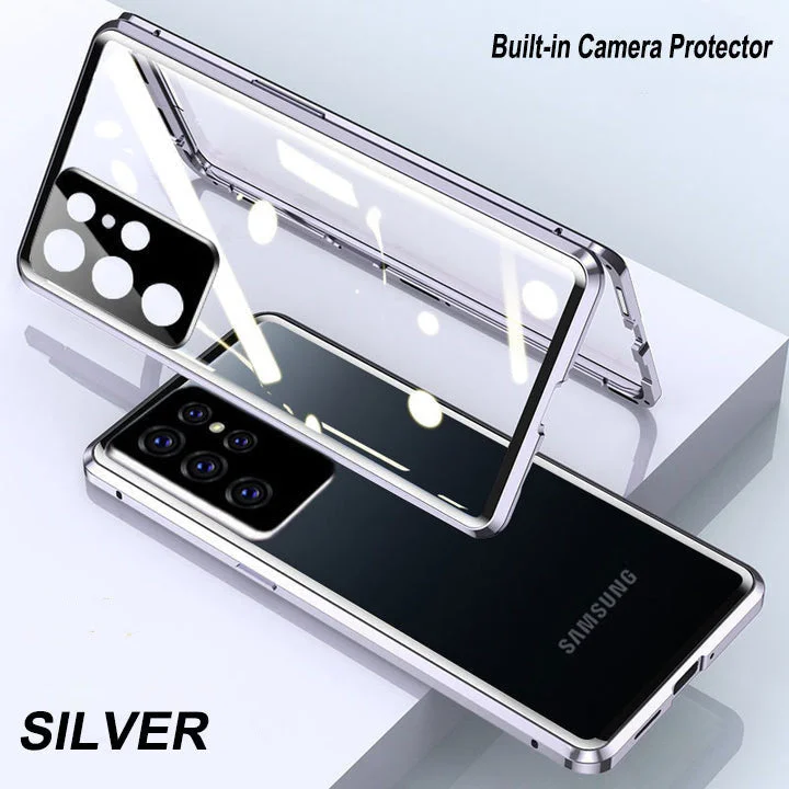 Magnetic Tempered Glass Double-sided Phone Case For Samsung S22 S21 S20