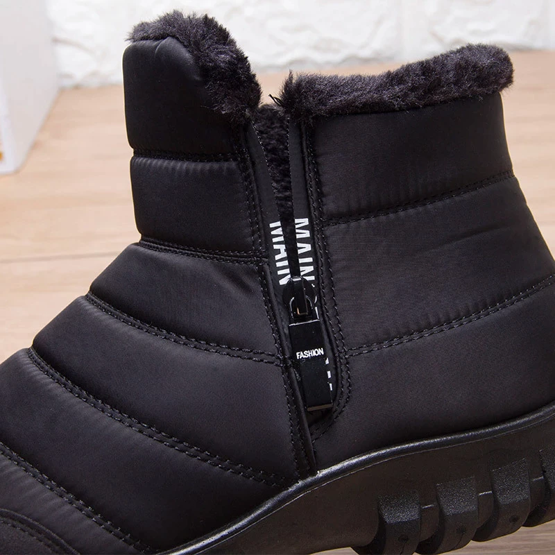 Men's Waterproof Warm Cotton Zipper Snow Ankle Boots  ( HOT SALE !!!-60% OFF For a Limited Time )