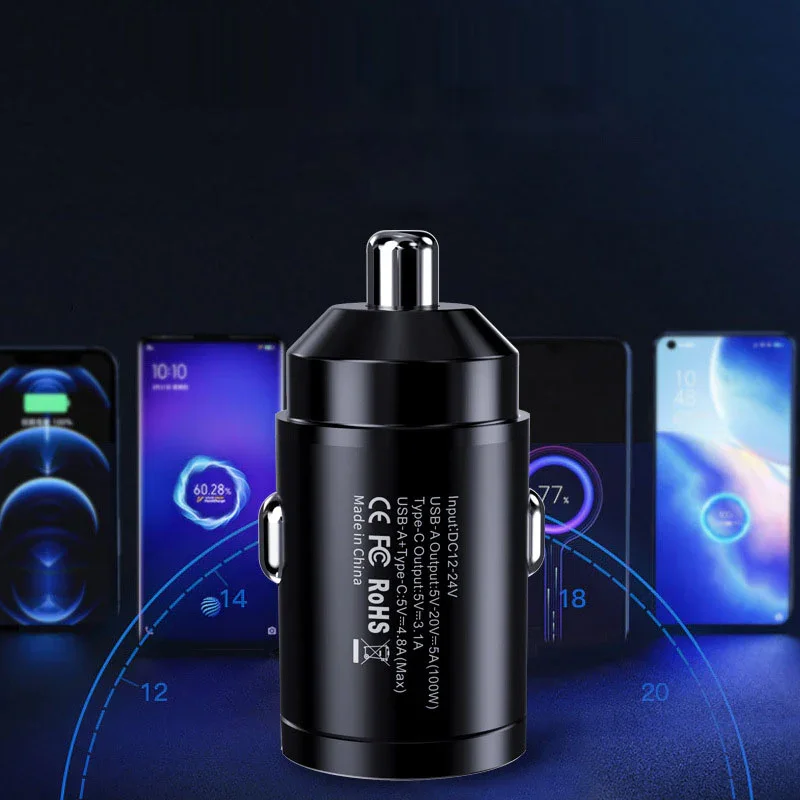 Multi Compatible 100W Fast Charging Car Charger