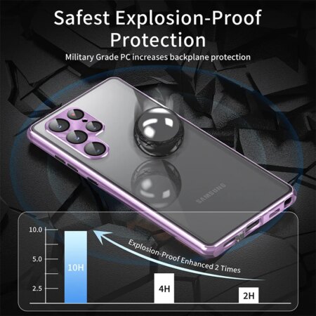 New Update Privacy Metal Frame Double-side Temper Glass Case For Samsung