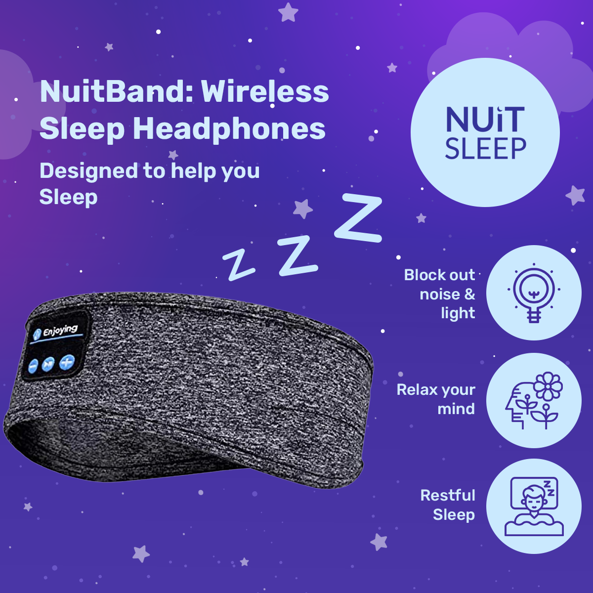 NuitBand: Wireless Sleep Headphones