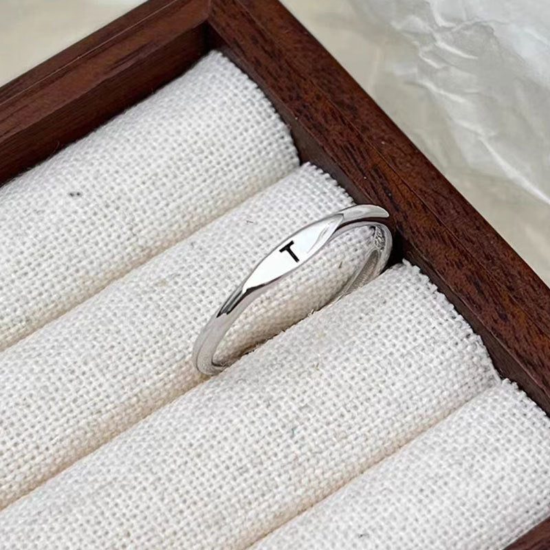 Silver Initial Signet Ring