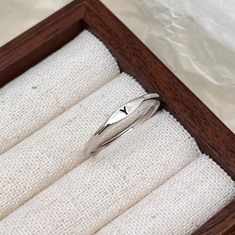 Silver Initial Signet Ring