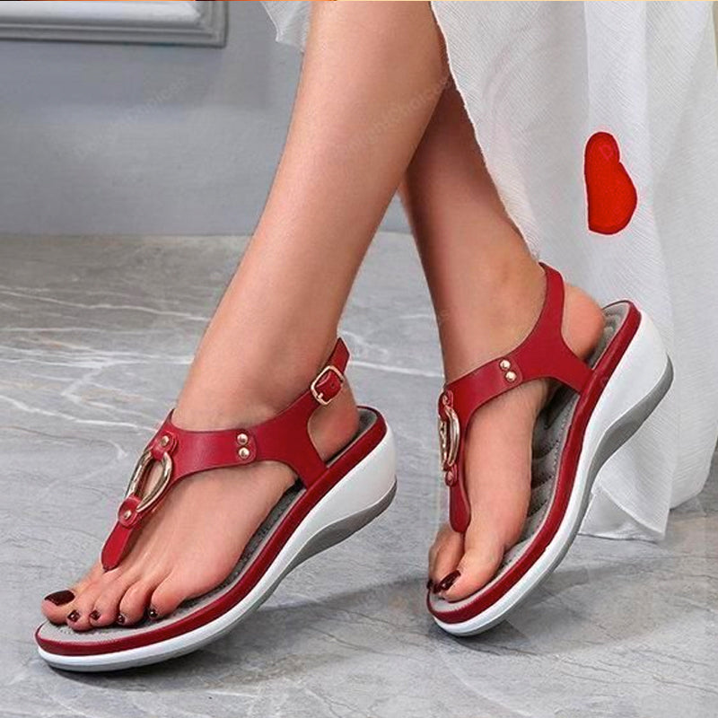 Summer Beach Solid Color Flip Flops For Women Clip Toe Ladies Shoes