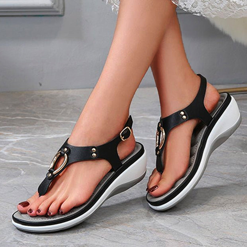 Summer Beach Solid Color Flip Flops For Women Clip Toe Ladies Shoes