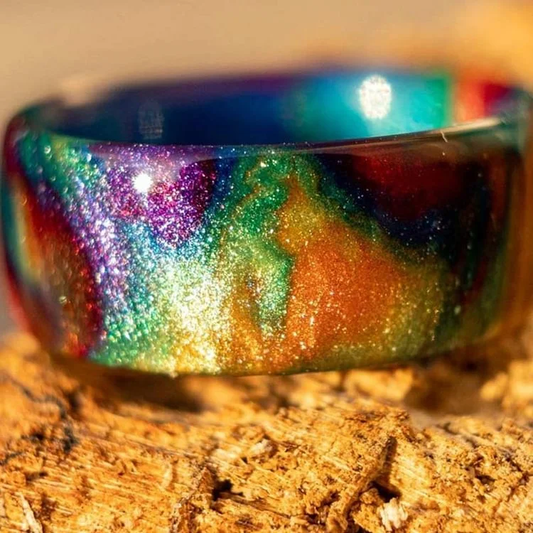 The Colored Galaxy Opal Ring