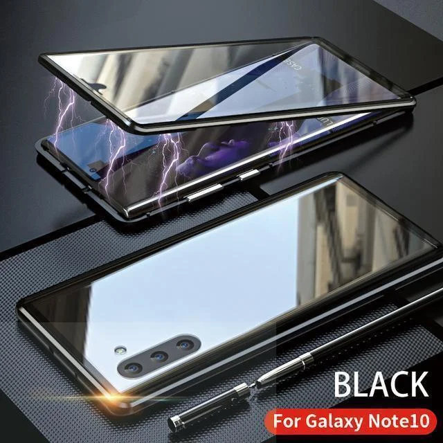 Upgraded Two Side Tempered Glass Magnetic Adsorption Phone Case For Samsung Galaxy Note10+5G Note10+ Note10 Note10Lite Note20 Note20Ultra