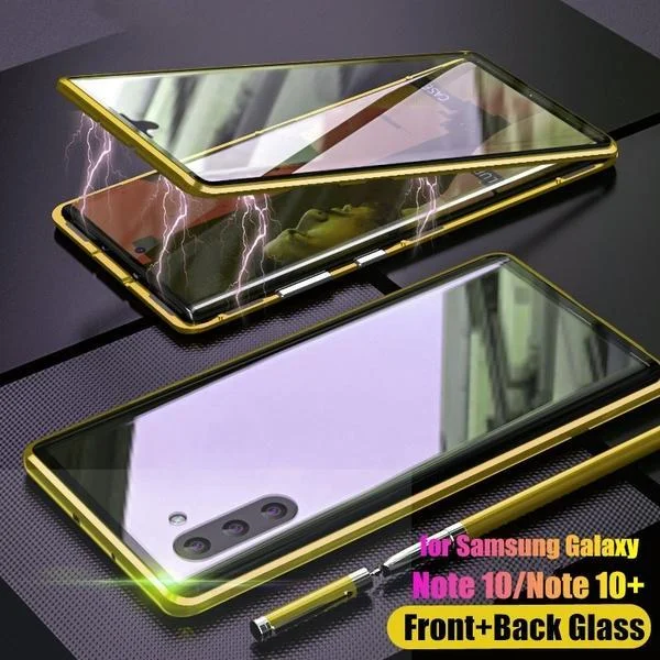 Upgraded Two Side Tempered Glass Magnetic Adsorption Phone Case For Samsung Galaxy Note10+5G Note10+ Note10 Note10Lite Note20 Note20Ultra