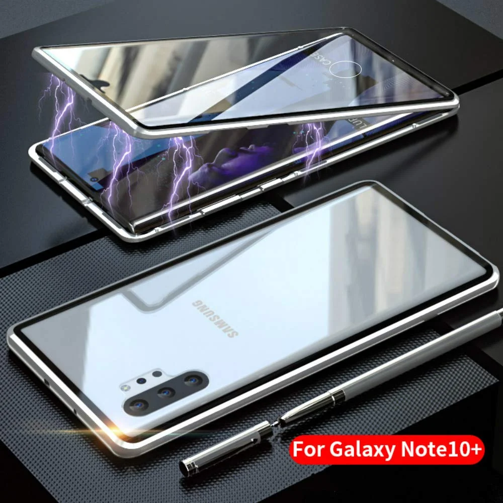 Upgraded Two Side Tempered Glass Magnetic Adsorption Phone Case For Samsung Galaxy Note10+5G Note10+ Note10 Note10Lite Note20 Note20Ultra