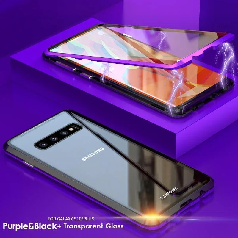 Upgraded Two Side Tempered Glass Magnetic Adsorption Phone Case For Samsung S10 S10Plus S10E S105G S10Lite