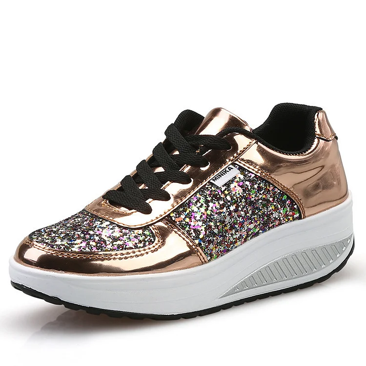 Women's Comfortable Shiny Mirror Casual Shoes