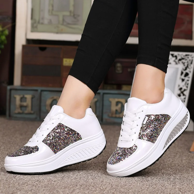 Women's Comfortable Shiny Mirror Casual Shoes