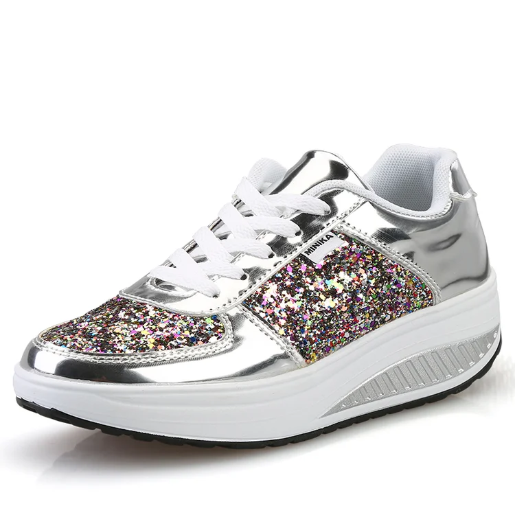 Women's Comfortable Shiny Mirror Casual Shoes