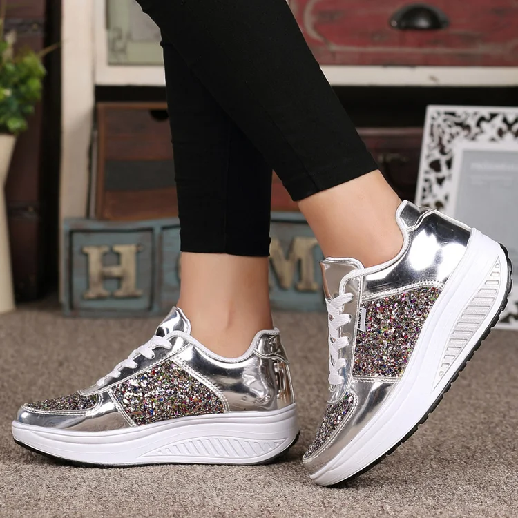 Women’s Comfortable Shiny Mirror Casual Shoes