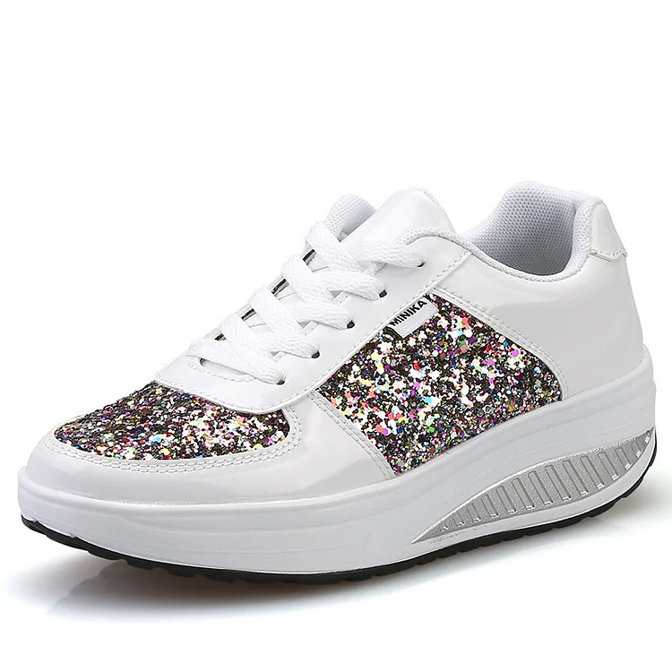 Women's Comfortable Shiny Mirror Casual Shoes