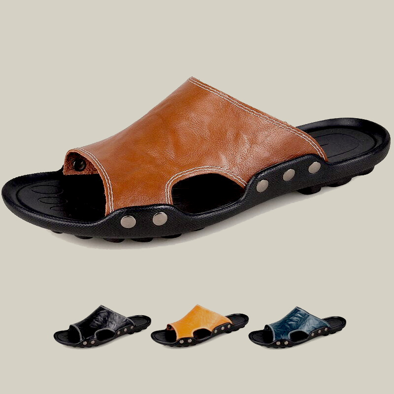 2023 Ladies Beach Leather Sandal Slippers