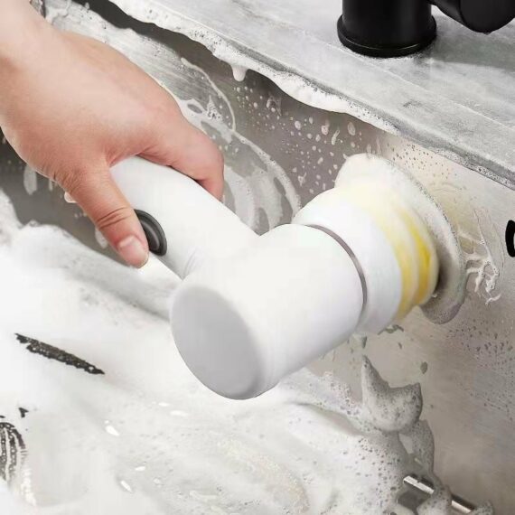 5-in-1 Electric Cleaning Brush Bathroom Wash Brush Kitchen Cleaning Tool USB Handheld Bathtub Brush Electric Brush Cleaner Sink