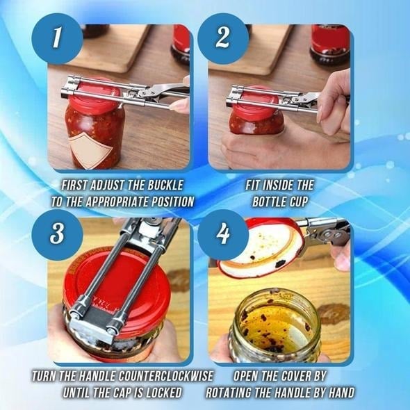 Warncode - Adjustable Multifunctional Stainless Steel Can Opener