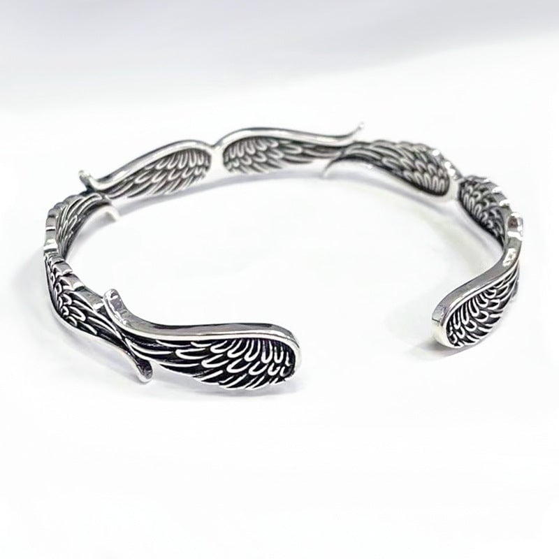 Angel Wings Vintage Style Sterling Silver Bracelet