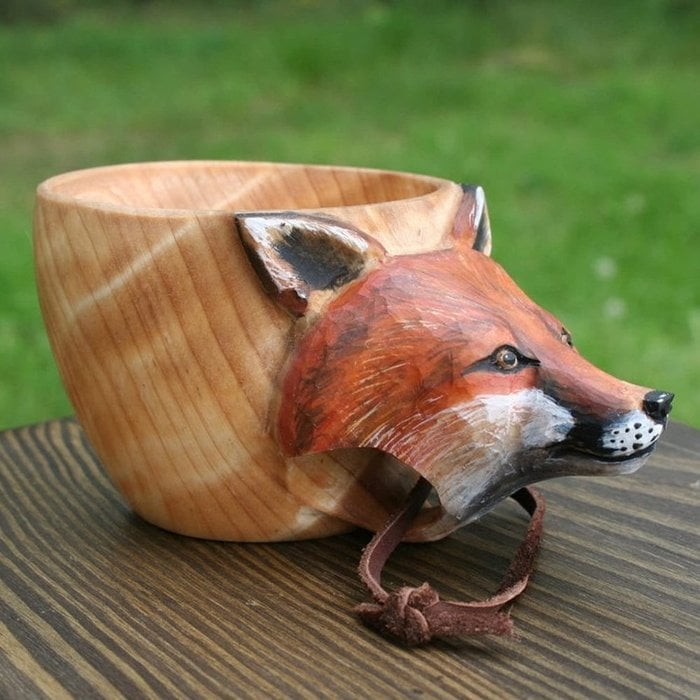 Animal Handmade Wooden Cup