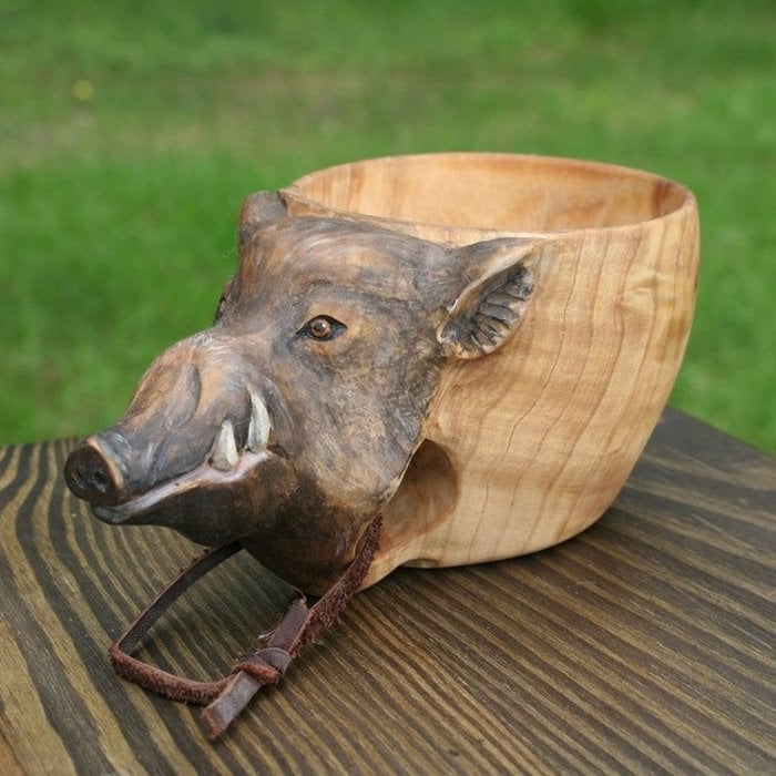 Animal Handmade Wooden Cup