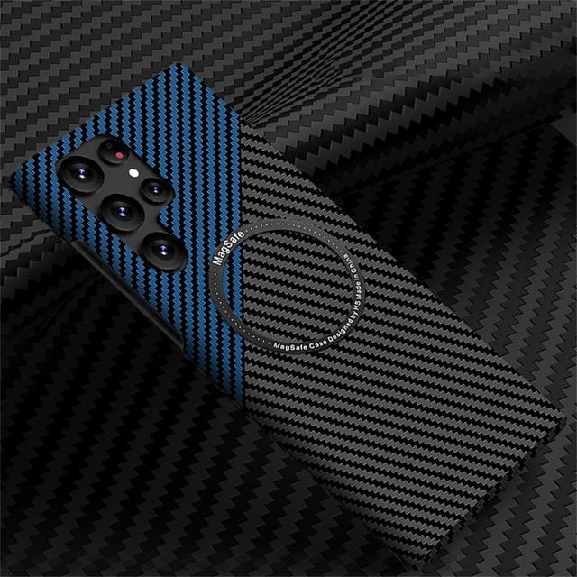 CARBON FIBER MAGNETIC CASE FOR SAMSUNG S23 S22 S21 ULTRA PLUS 5G