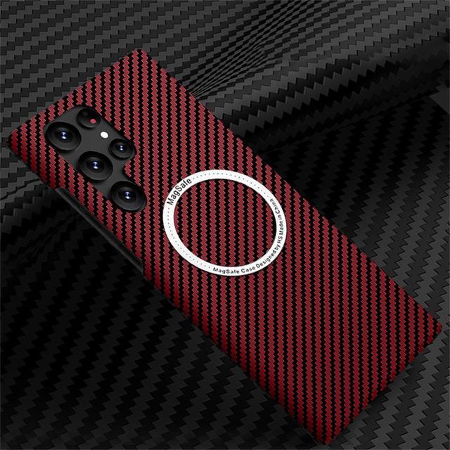 CARBON FIBER MAGNETIC CASE FOR SAMSUNG S23 S22 S21 ULTRA PLUS 5G