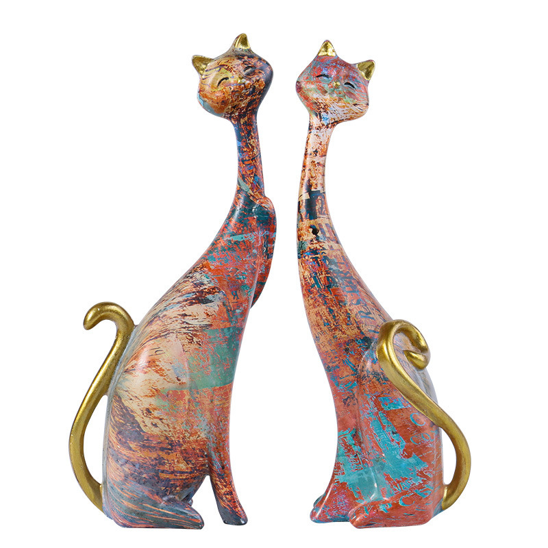 Cat Lover Statue Ornament Artistic Creative Gift - 2PCS