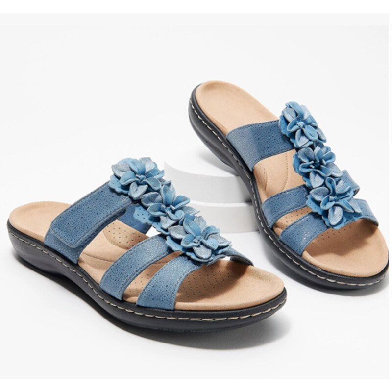 Clank Collection Leather Slide Sandals - Laurie Judy