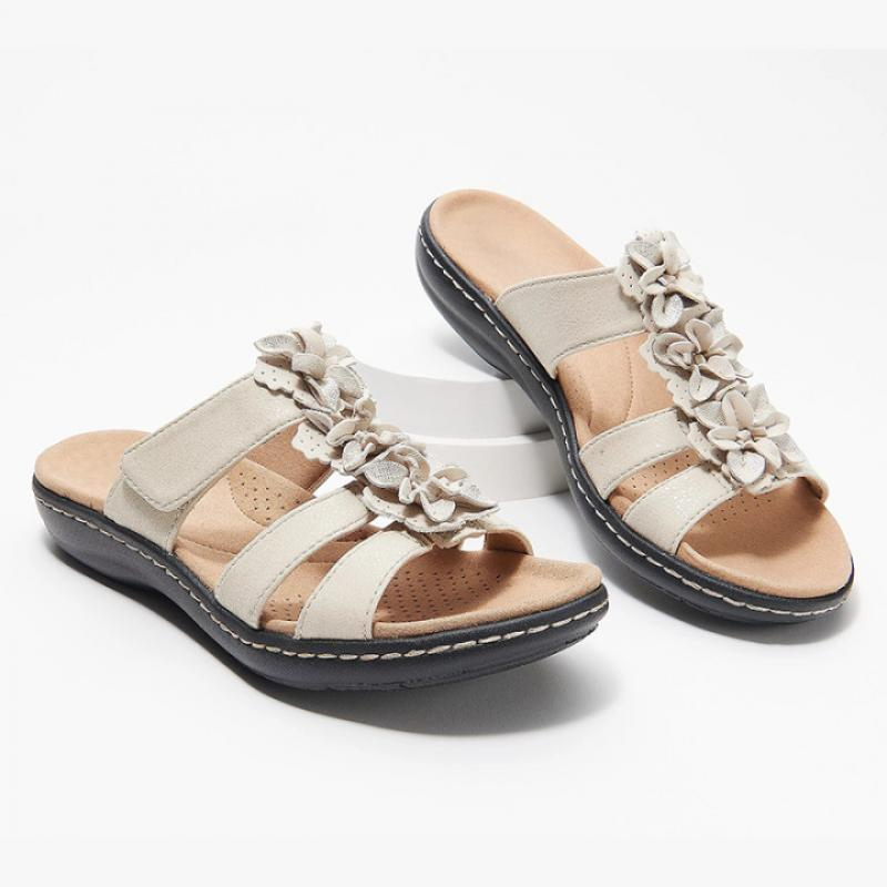 Clank Collection Leather Slide Sandals - Laurie Judy