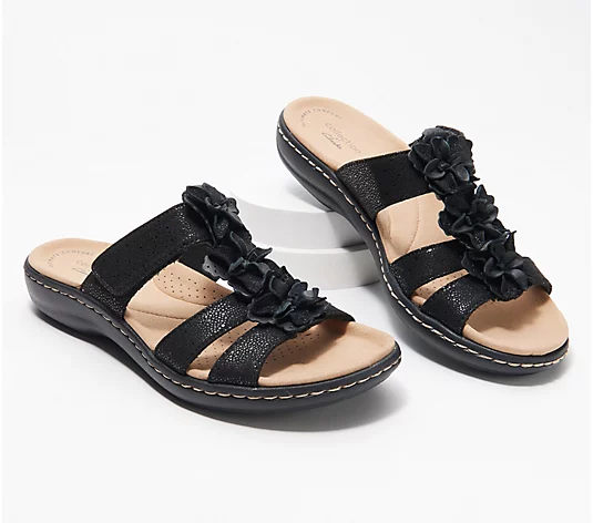 Clank Collection Leather Slide Sandals - Laurie Judy