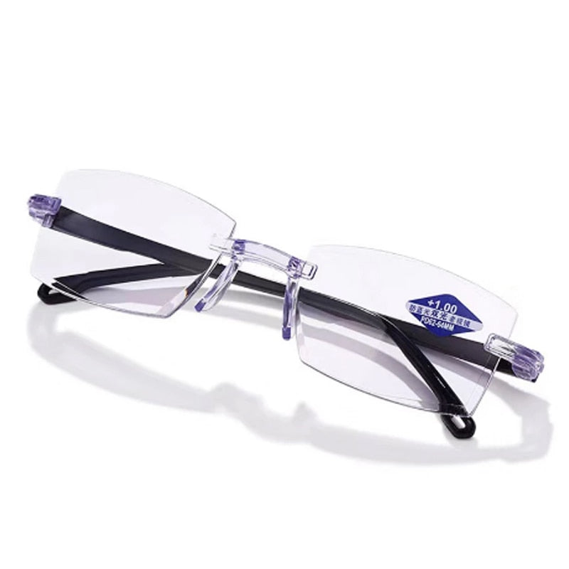 ColorLight Blue gems high hardness Anti-wear anti blue light intelligent dual focus reading glasses