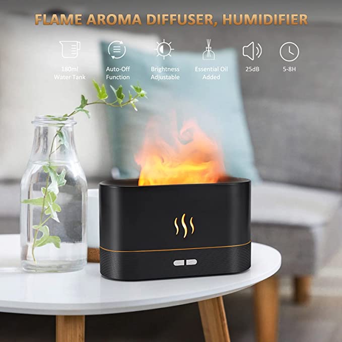 Diffuser Humidifier  with Flame Fire Effect