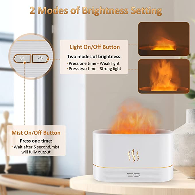 Diffuser Humidifier  with Flame Fire Effect