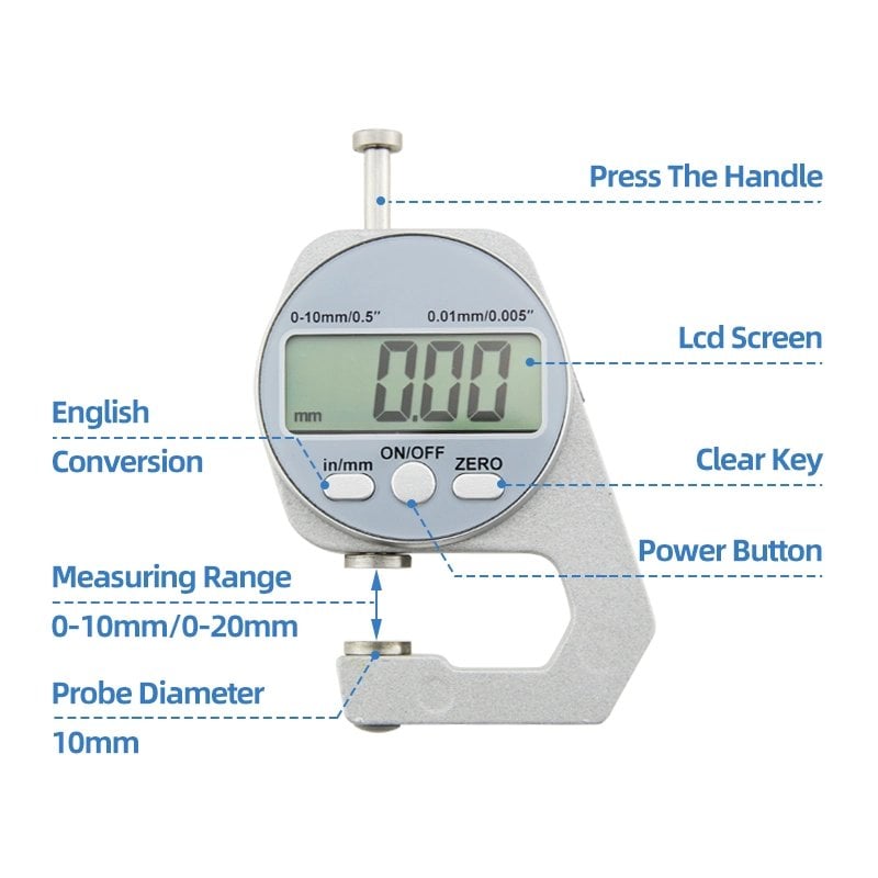 Digital Display Thickness Gauge