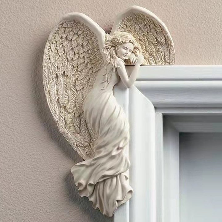 Door Frame Angel Wing Sculpture Retro Wall Decoration Frame Angel