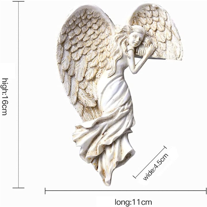 Door Frame Angel Wing Sculpture Retro Wall Decoration Frame Angel