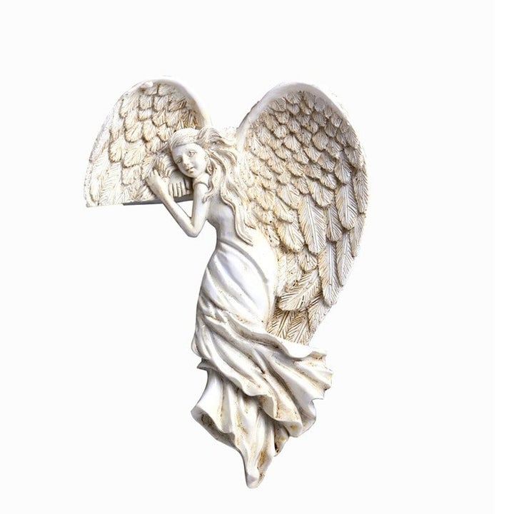 Door Frame Angel Wing Sculpture Retro Wall Decoration Frame Angel