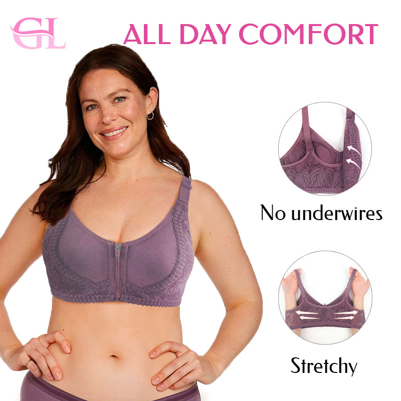 GlamiLace - GlamiLace Last day 80% OFF - Wireless Zip Front Full Coverage Bra