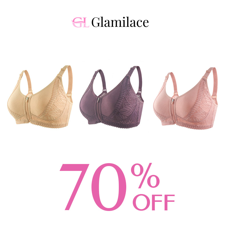 GlamiLace - GlamiLace Last day 80% OFF - Wireless Zip Front Full Coverage Bra