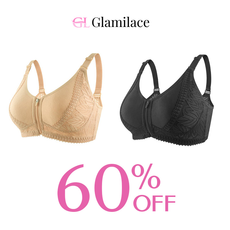 GlamiLace - GlamiLace Last day 80% OFF - Wireless Zip Front Full Coverage Bra