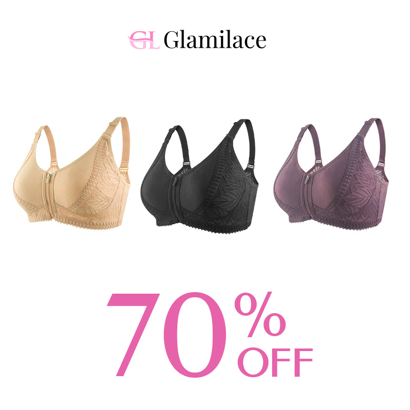 GlamiLace - GlamiLace Last day 80% OFF - Wireless Zip Front Full Coverage Bra