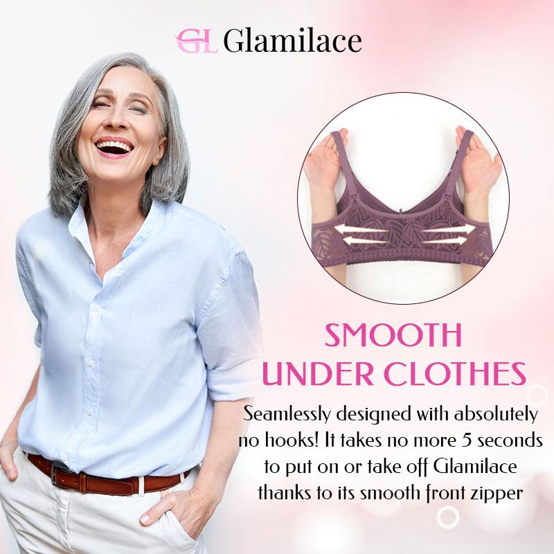 GlamiLace - GlamiLace Last day 80% OFF - Wireless Zip Front Full Coverage Bra