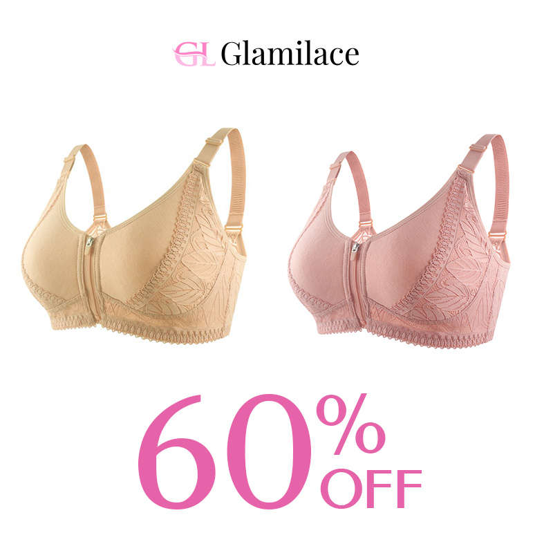 GlamiLace - GlamiLace Last day 80% OFF - Wireless Zip Front Full Coverage Bra